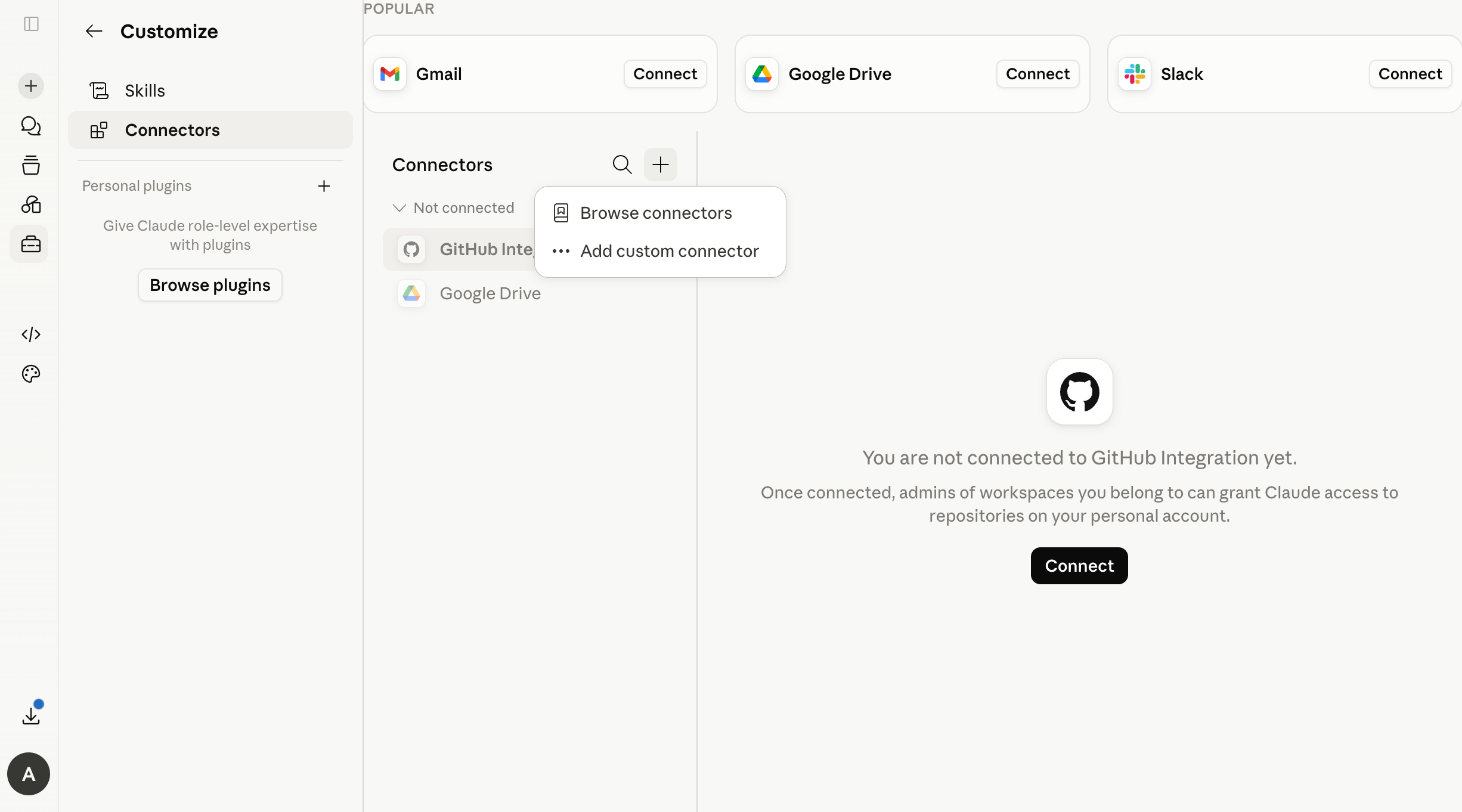 Adding a custom connector in Claude
