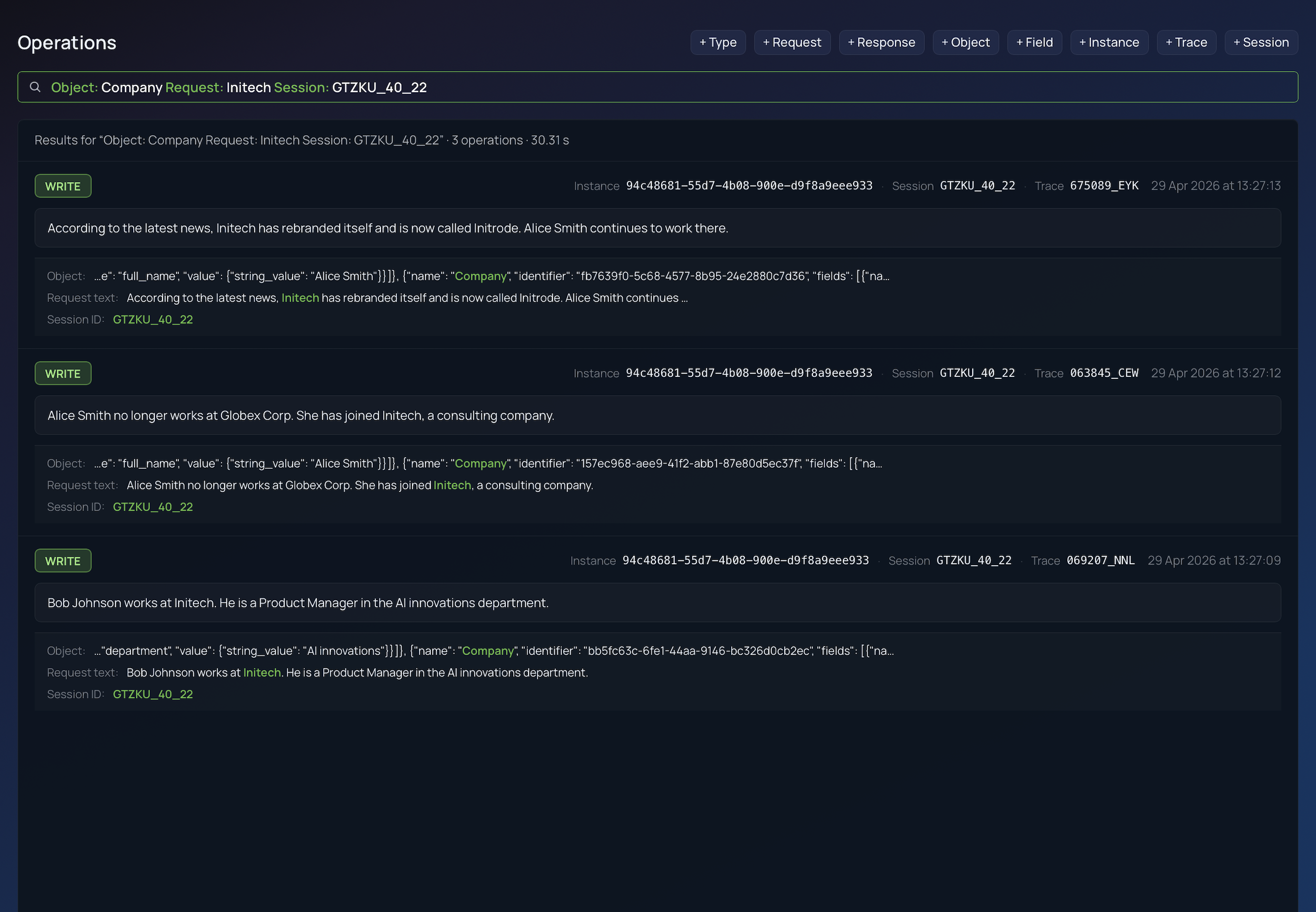 xmemory operations explorer showing memory reads and writes