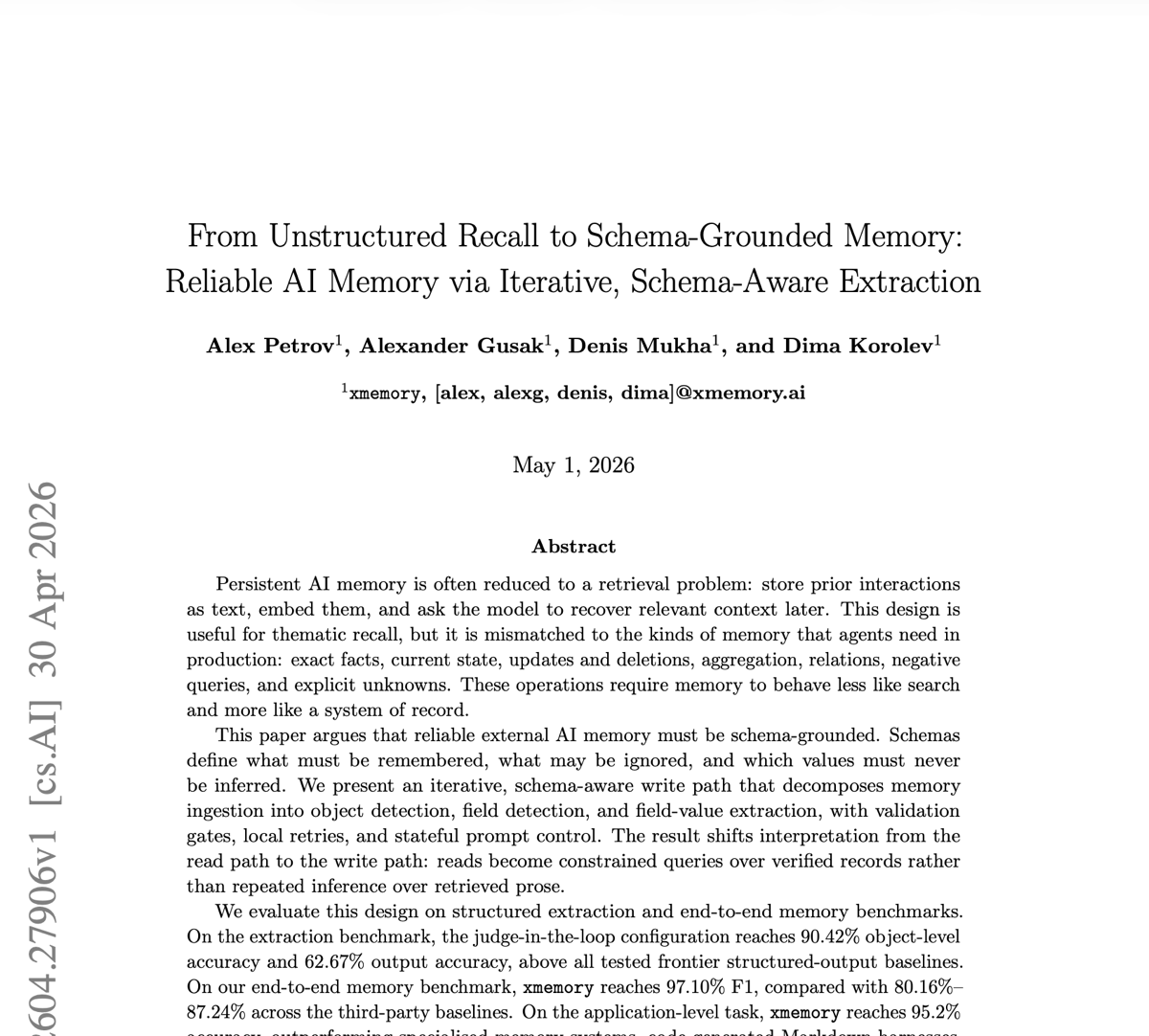 Preview of the xmemory white paper